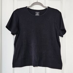 L.L. Bean - 100% Supima Cotton Short Sleeve T-Shirt - Black - Petite Large